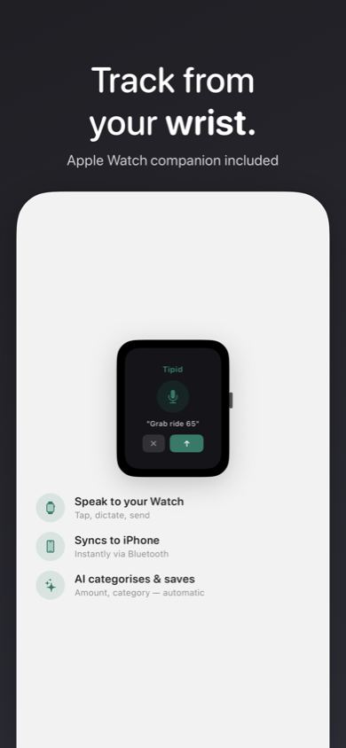 Apple Watch companion for logging expenses from your wrist